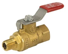JOMAR MINI BRASS BALL VALVE - 1/4" FIP x 1/4" MIP