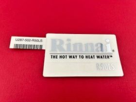 RINNAI REPLACEMENT DECAL FOR FRONT OF R50LS TANKLESS WATER HEATER