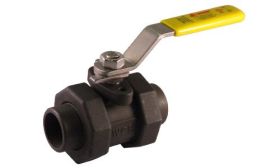 JOMAR 1-1/4" FNPT CARBON STEEL BALL VALVE - FULL PORT - DOUBLE UNION END