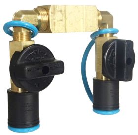 MB STURGIS DUAL 3/375 3/8" BALL VALVE QUICK DISCONNECT