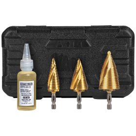KLEIN TOOLS STEP BIT KIT - SPIRAL DOUBLE FLUTED - 3 PIECE