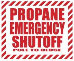 DECAL - V81 - EMERGENCY SHUT-OFF / PULL TO CLOSE - 12" x 10"