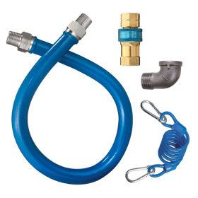 DORMONT 16100 BPQR-36 BLUE HOSE GAS CONNECTOR KIT WITH QUICK-CONNECT & RESTRAINING DEVICE - 1" x 36"