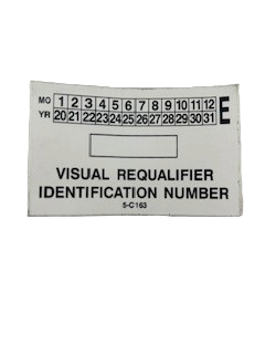 DECAL - C163 - 5-YEAR VISUAL INSPECTION PUNCH OUT DECAL - 3" x 1-7/8"