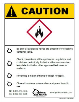 FOOD TRUCK CAUTION PLATE DECAL