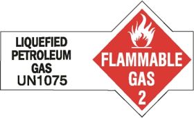 DECAL - DOT AA16 - LIQUIFIED PETROLEUM GAS BOWTIE LABEL