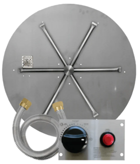 FIREGEAR 34" STAINLESS STEEL TPSI ROUND FLAT FIRE PIT BURNER - NAT GAS