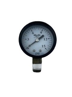 BIRCH 1/4" MNPT GAUGE 0-15 PSI