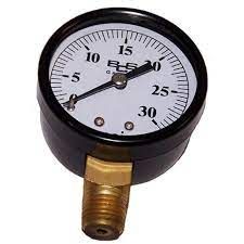 BIRCH 1/4" MNPT GAUGE 0-30 PSI