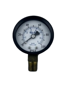 BIRCH 1/4" MNPT GAUGE - 0-100 PSI