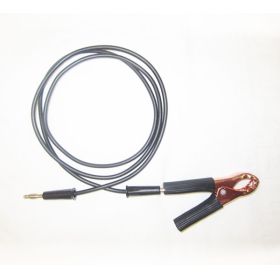 AGRA LEAD WIRES - 12' BLACK COIL - 2 BANANA PLUGS & 1 PIGMY HIPPO CLIP