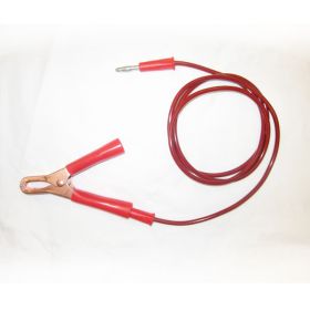 AGRA LEAD WIRES - 6' RED LEAD - 2 BANANA PLUGS & 1 HIPPO CLIP