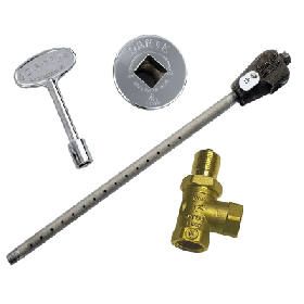 DANTE LP LOG LIGHTER 90° ANGLED BALL VALVE COMBO PACK - CHROME FINISH