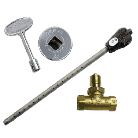 DANTE LP LOG LIGHTER STRAIGHT BALL VALVE COMBO PACK - CHROME FINISH