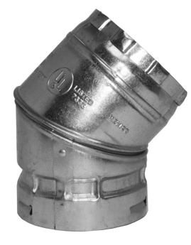 SELKIRK MODEL R DOUBLE WALL TYPE B VENT - 10" DIAM x 45° ELBOW