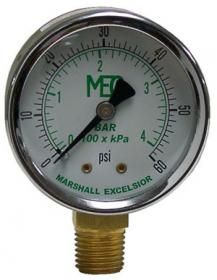 MEJ552 1/4" MNPT BOTTOM MOUNT 2-1/2" 0-400 PSI LIQUID FILLED PRESSURE GAUGE