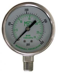 MEJ542 1/4" MNPT BOTTOM MOUNT 2-1/2" 0-400 PSI LIQUID FILLED PRESSURE GAUGE