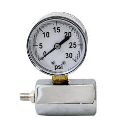 MEJ610/30 3/4" FNPT TEST BLOCK WITH 0-30 PSI GAUGE & VALVE STEM