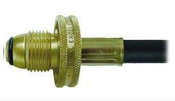 MEC THERMOPLASTIC PIGTAIL - SOFT NOSE POL x 1/4"MNPT W/BRASS HW - 24"