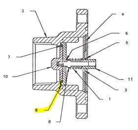 NEPTUNE DISC HOLDER FOR TYPE 4D-MT "SOFT SEAT" INLET CHECK VALVE