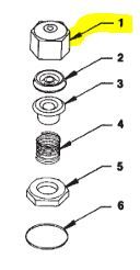 NEPTUNE STUFFING BOX NUT WITH BUSHING FOR 3/4" THROUGH 2" METERS