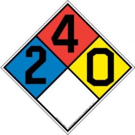 DECAL - NFPA 704-3 - OSHA PROPANE STORAGE TANK DIAMOND 2-4-0 - 15" x 15"