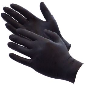 SHUBEE® BLACK GAUNTLET® SILVER EDITION BLACK NITRILE GLOVES - LARGE