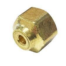 NRS4 1/2X3/8 - BRASS HEAVY FORGED REDUCING FLARE NUT - 1/2" x 3/8"