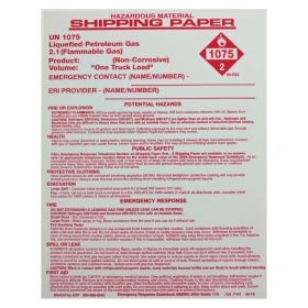SHIPPING PAPERS - P83 - BOBTAIL 1075 SHIPPING PAPERS - ONE TRUCK LOAD - 7" x 9"