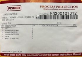 REPAIR KIT FOR FISHER N300/400-12 GLOBE VALVE