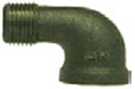 SCHEDULE 40 3/4" MALLEABLE BLACK IRON 90° STREET ELBOW - IMPORT