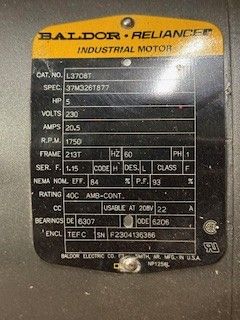BALDOR MOTOR - 5HP 1PH TOTALLY ENCLOSED