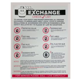 DECAL - V-14 - EXCHANGE CHECK LIST - 12" x 16"