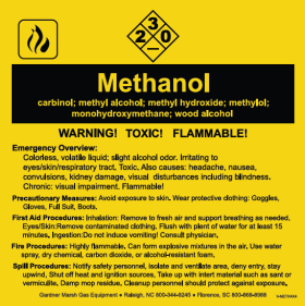 DECAL - METHANOL RIGHT TO KNOW - 4" X 4"