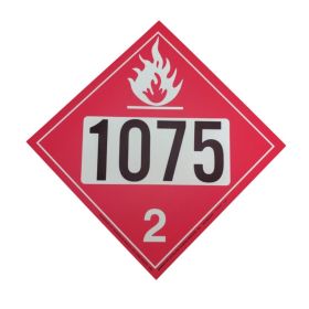 PLACARD DECAL - V1075 - LP GAS 1075 DIAMOND - 10-7/8" x 10-7/8"