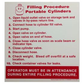 DECAL - V121 - FILLING PROCEDURES FOR PORTABLE CYLINDERS - 11" x 12"