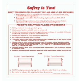 DECAL - V123 - SAFETY PROCEDURES FOR FILLING DOT AND ASME LP-GAS CONTAINERS - 11" x 12"