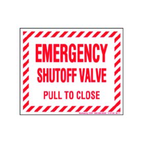 DECAL - V126 - EMERGENCY SHUT-OFF VALVE - PULL TO CLOSE - 6" x 5"
