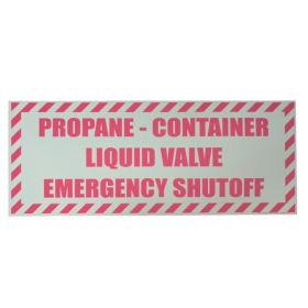 DECAL - V127 - PROPANE EMERGENCY SHUT-OFF - 30" x 12"