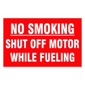 DECAL - V266 - NO SMOKING SHUT OFF MOTOR WHILE FUELING - 36" x 24"