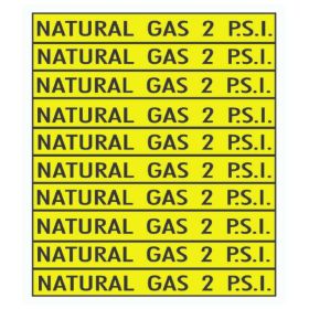 DECAL - V40 - NATURAL GAS 2 P.S.I. SHEET - 3" x 3/8"