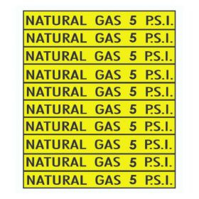 DECAL - V42 - NATURAL GAS 5 P.S.I. SHEET - 3" x 3/8"