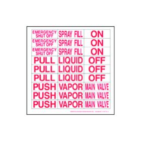 DECAL - V45 - VALVE ID LABEL SET 3" x 1" EACH, SHEET 10" x 10"
