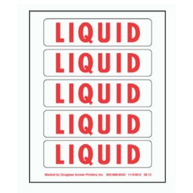 DECAL - V90-5 - 5-PART LIQUID 4" x 1" ON 5" x 7" SHEET