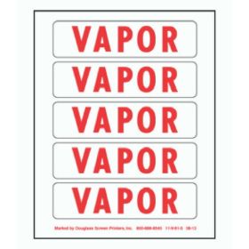 DECAL - V91-5 - 5-PART VAPOR 4" x 1" ON 5" x 7" SHEET